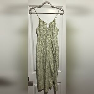 Abercrombie & Fitch Green and White Midi Dress